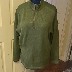 G H Bass & Co.Men's olive Green Half-Zip mock turtleneck.sz.XL tall grand.#1534)